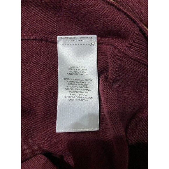 Polo Ralph Lauren Sweater Mens XXL Burgundy Pima Cotton Pullover V-Neck Pony 162 - Picture 5 of 5